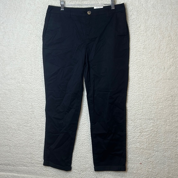 NWT Style & Co Womens Black Chino Table Straight Midrise Cotton Pants SIZE 10 - Picture 2 of 8